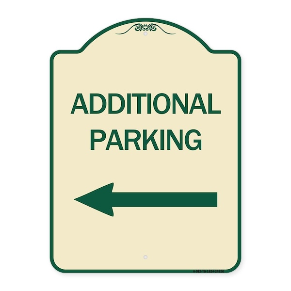Additional Parking Left Arrow Heavy-Gauge Aluminum Architectural Sign, 24" x 18", TG-1824-24350